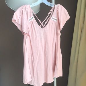 Pink flowy top